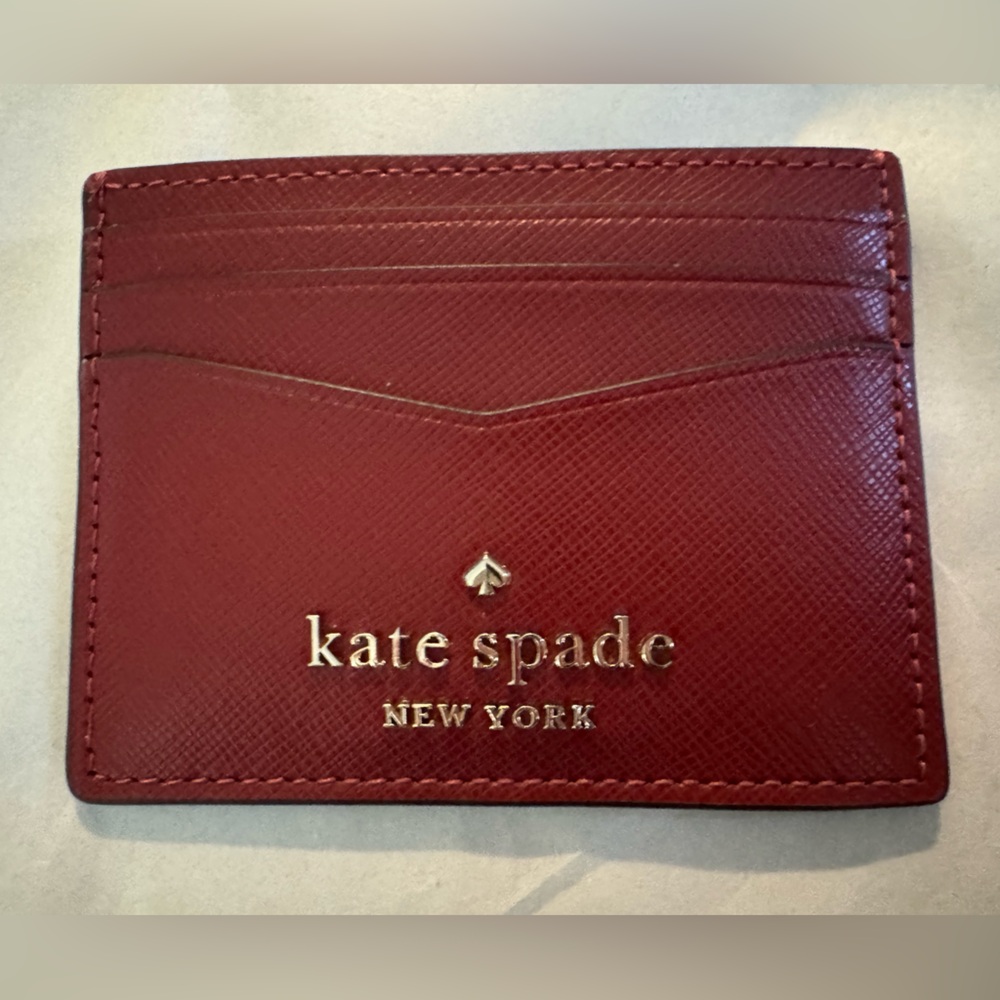 Kate spade New York Staci Small Slim Card Holder In Red Currant - EUC - Picture 3 of 5